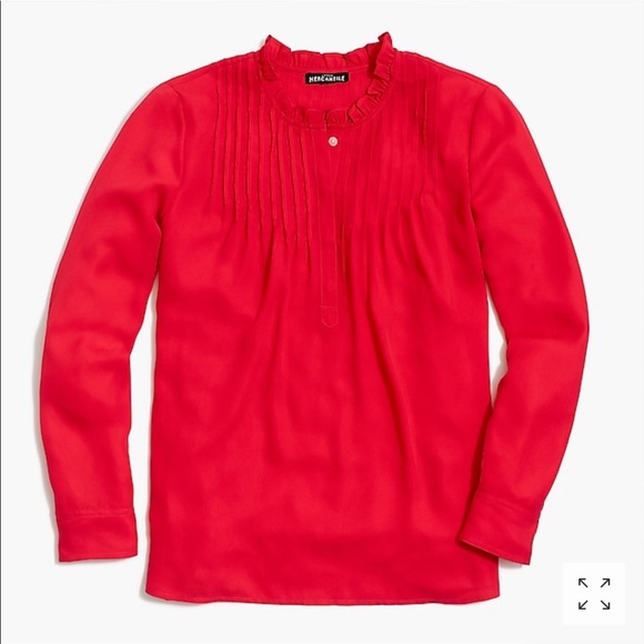 J. Crew Factory Tops - NWT J.Crew Red pintuck Blouse